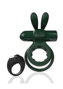 Screaming O Ohare Rechargeable Silicone Vibrating Cock Ring with Remote Control - Green