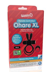 Screaming O Ohare XL Rechargeable Silicone Vibrating Cock Ring with Remote Control - Black