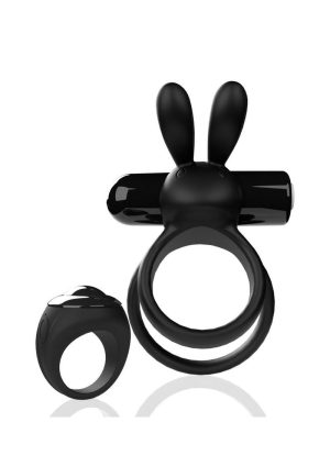 Screaming O Ohare XL Rechargeable Silicone Vibrating Cock Ring with Remote Control - Black