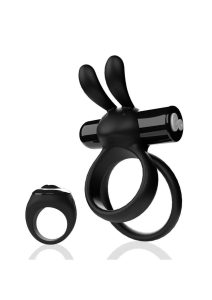 Screaming O Ohare XL Rechargeable Silicone Vibrating Cock Ring with Remote Control - Black