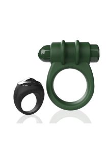 Screaming O Switch Silicone Rechargeable Vibrating Ring with Remote Control - Green