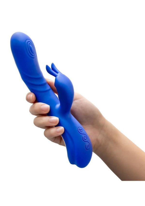 Blush Collection Harper Rechargeable Silicone Rabbit Vibrator - Midnight Blue