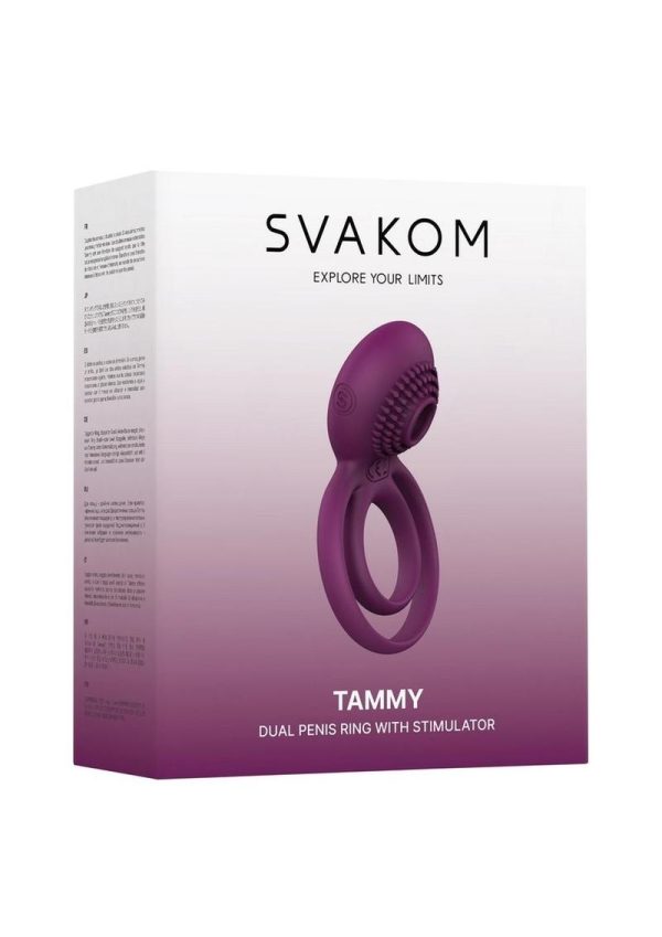 Svakom Tammy Silicone Rechargeable Clitoral Stimulator Couple`s Ring - Purple