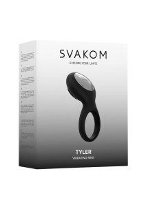 Svakom Tyler Silicone Rechargeable Clitoral Stimulating Couple`s Ring - Black