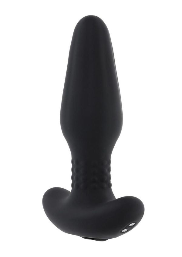 Gender X Teamwork Rechargeable Silicone Anal Plug with Remote Control - Black