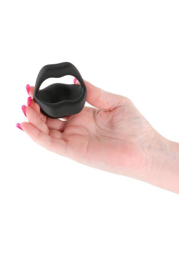 Techno Strobe Rechargeable Silicone App Compatible Cock Ring - Black