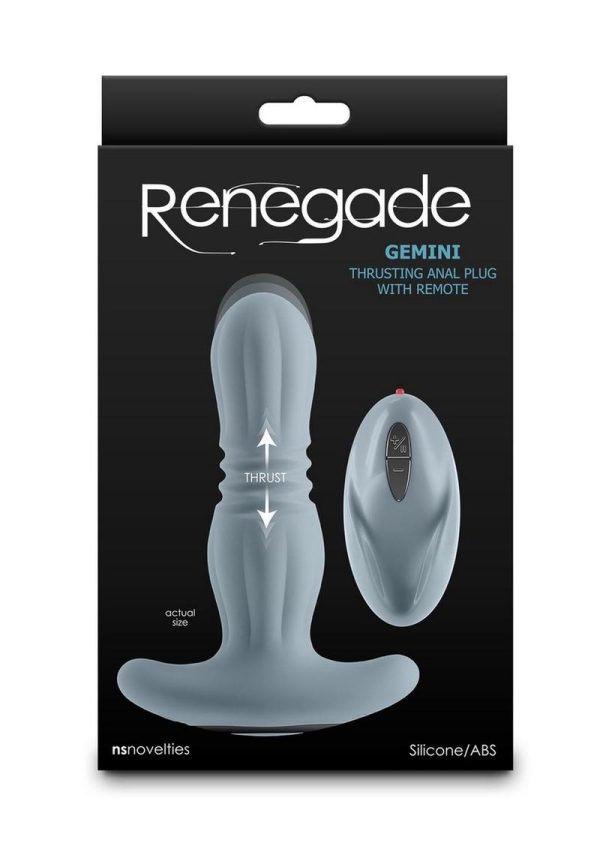 Renegade Gemini Rechargeable Silicone Prostate Massager with Remote Control - Gray