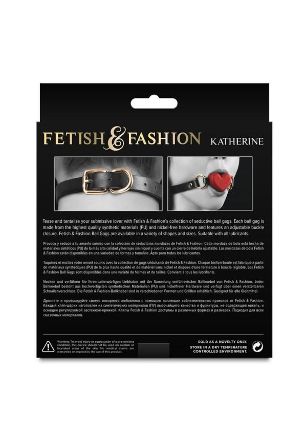 Fashion and Fetish Katherine Silicone Ball Gag - Red/Black
