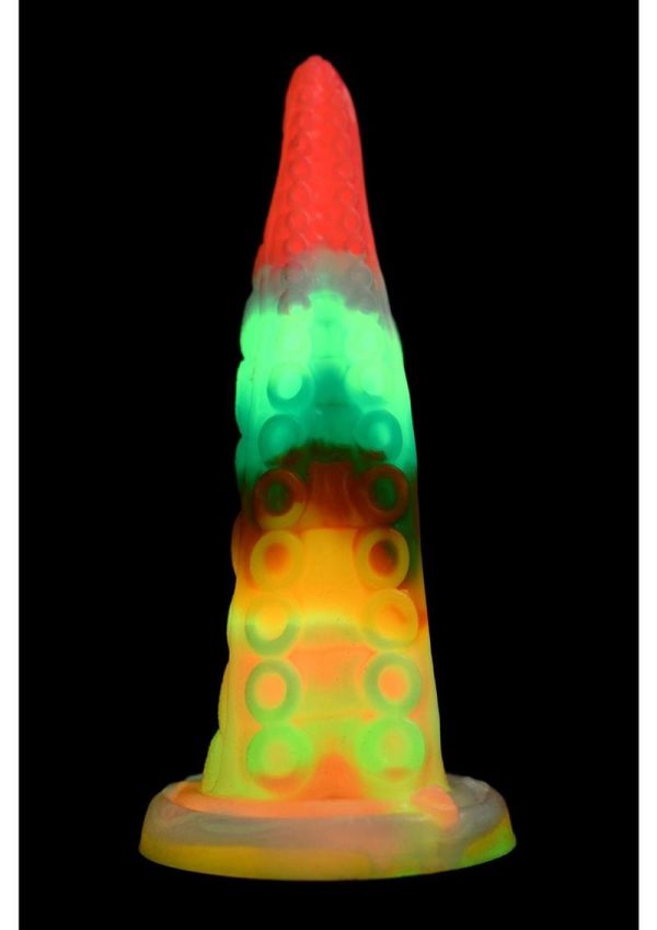 Creature Cocks Luminoctopus Glow in The Dark Tentacle Silicone Dildo - Multicolor