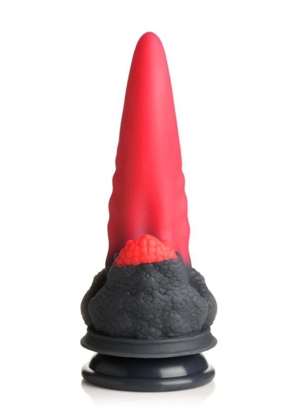 Creature Cock Dragon Roar Silicone Dildo - Red/Black