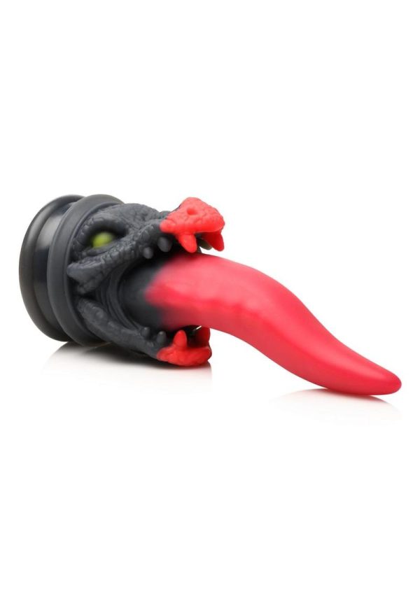 Creature Cock Dragon Roar Silicone Dildo - Red/Black