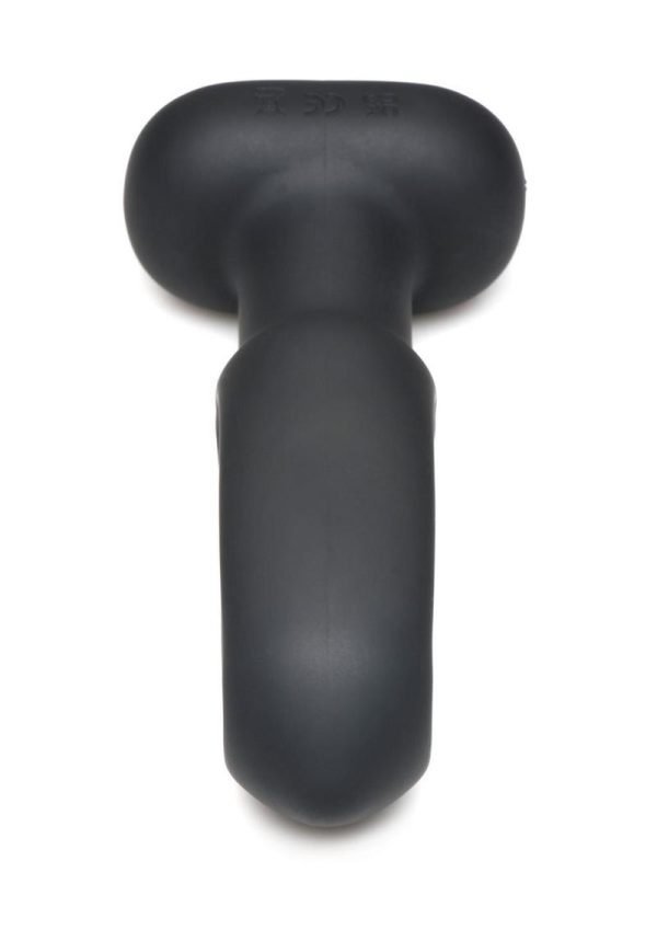Flickers Bum Flick Flicking and Vibrating Rechargeable Silicone Butt Plug with Remote Control - Black