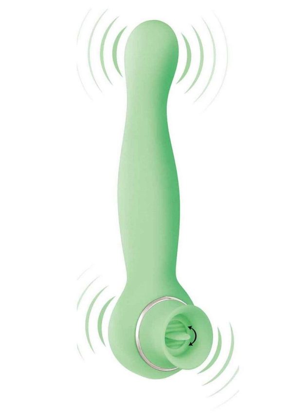 Blaze Luscious Licker Rechargeable Silicone Dual End Vibrator - Mint