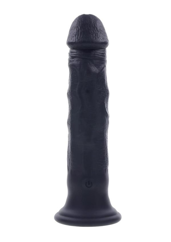 Black Thunder Rechargeable Silicone Dildo with Remote Control - Black