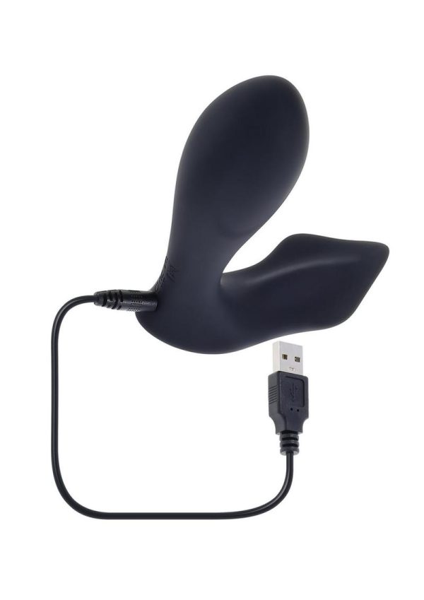 Take Me Out Rechargeable Silicone Dual Vibrator with Remote Control - Black