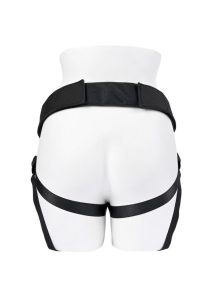 Gender X Double Rider Harness with Vibrating Ring - Black