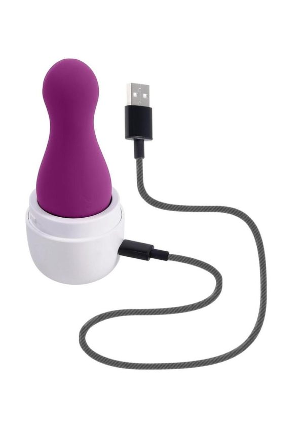 Playboy The Jet Set Tapping Rechargeable Silicone Clitoral Stimulator - White/Purple