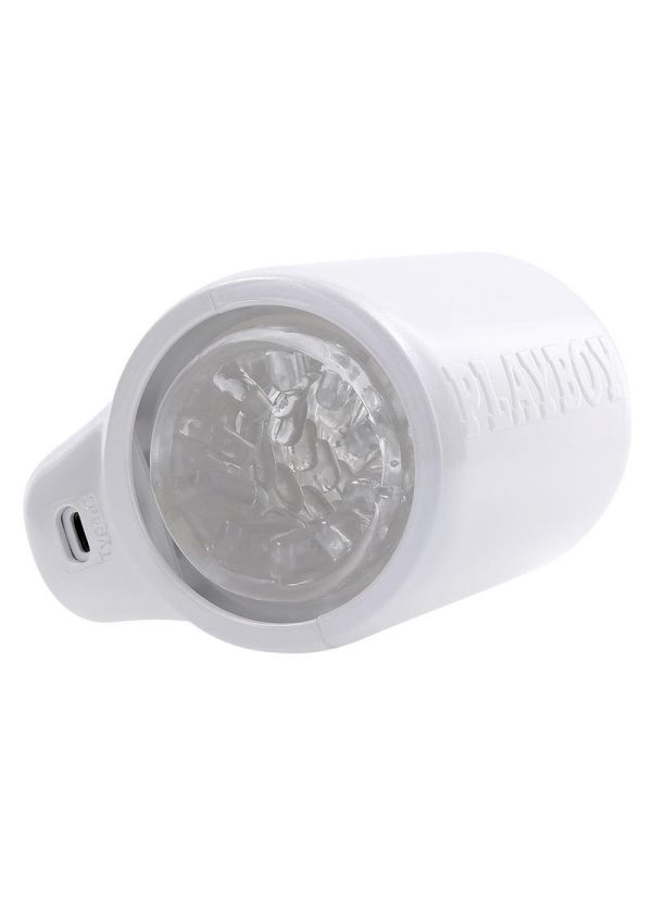 Playboy Spin Doctor Rechargeable Dual End Masturbator - White/Clear