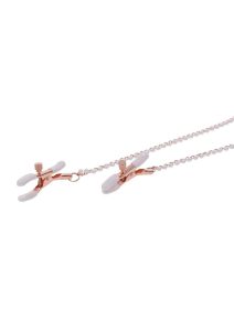 Sex and Miscielf Peaches `n CreaMe Collar with Nipple Clamps - Ivory/Rose Gold