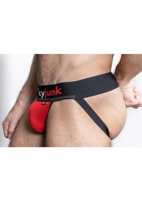 Hunker Comfy Pouch Slider-Strap Jock - Red Hot - Medium