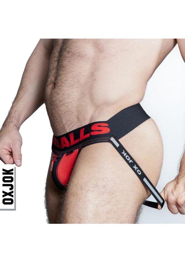 Fister 3D Rubber Fist Jock - Black/Red - Large