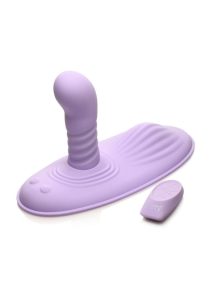 Inmi Thrust N Grind Thrusting and Vibrating Rechargeable Silicone Grinder Pad with Remote Control - Purple