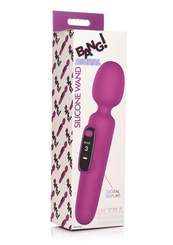Bang! Digital Rechargeable Silicone Wand - Purple
