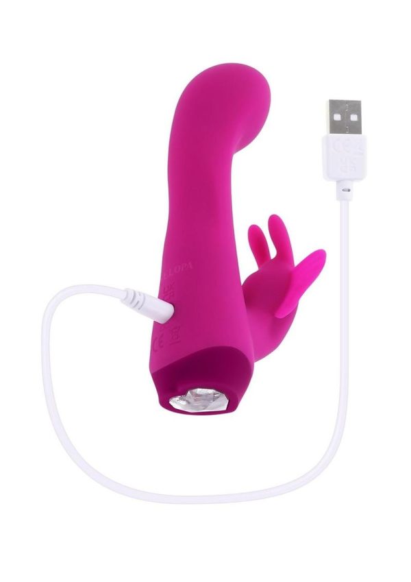 Selopa Butterfly Love Rechargeable Silicone Rabbit Vibrator - Pink