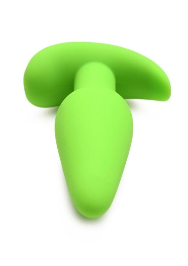 Bang! 21X Glow in The Dark Rechargeable Silicone Butt Plug with Remote Control - Green