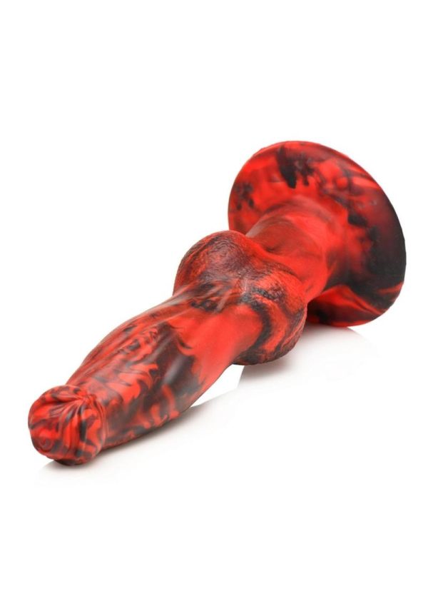 Creature Cocks Hell Wolf Silicone Rechargeable Thrusting and Vibrating Dildo - Red/Black