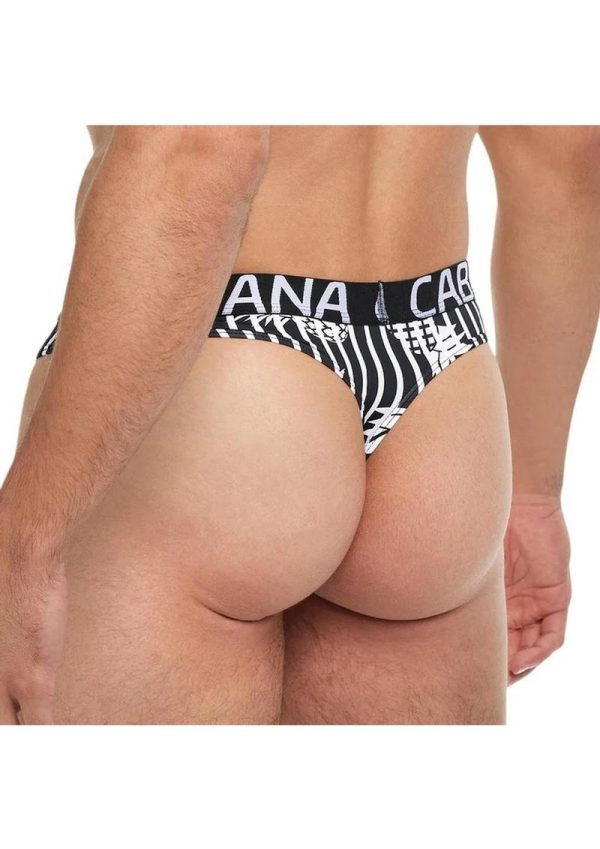 Banana Cabana Thong - Small/Medium - Black/White