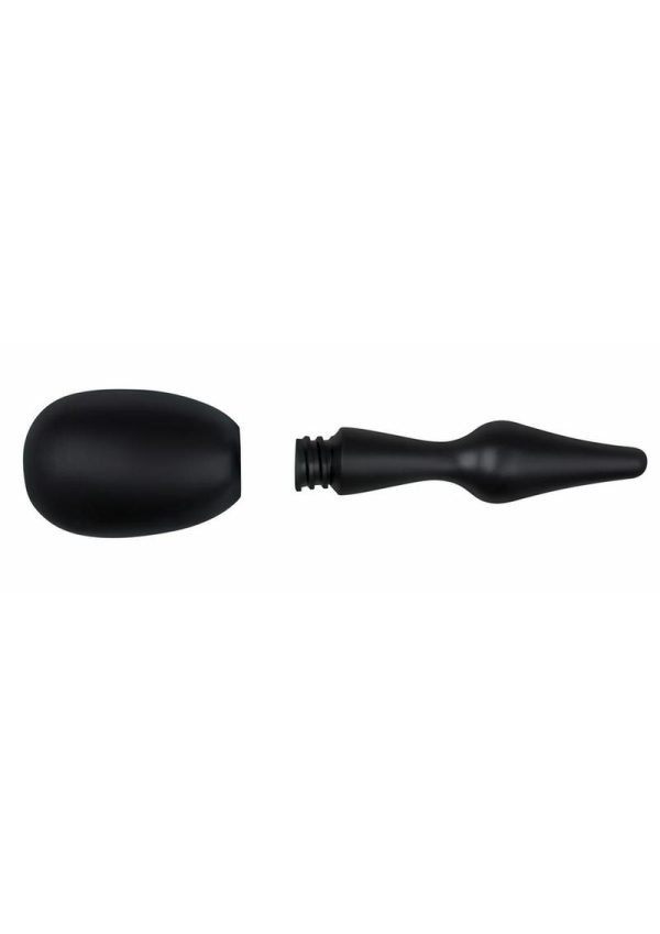 AquaClean 150ML One Way Valve Douche with Butt Plug Nozzle - Black