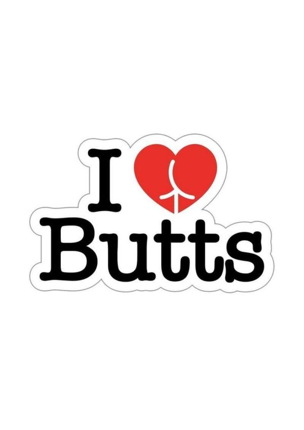 I love Butts Enamel Pin Red/White/Black