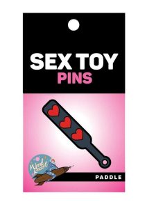 Paddle Hearts Enamel Pin - Red/Grey