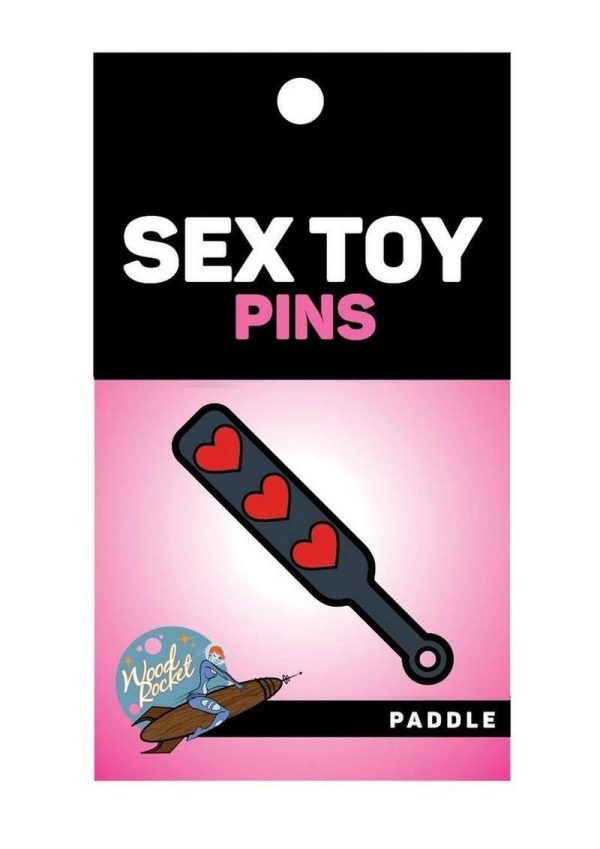 Paddle Hearts Enamel Pin - Red/Grey
