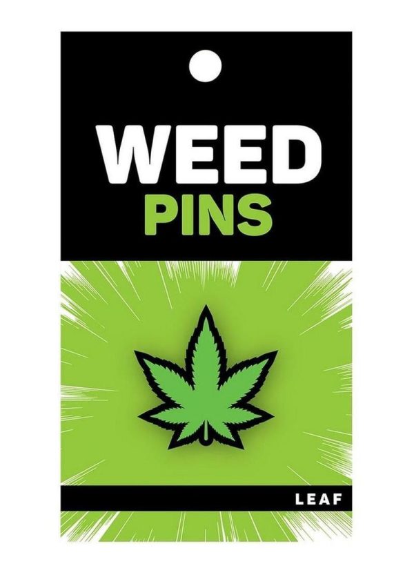 Marijuana Leaf Green Enamel Pin - Green/Black