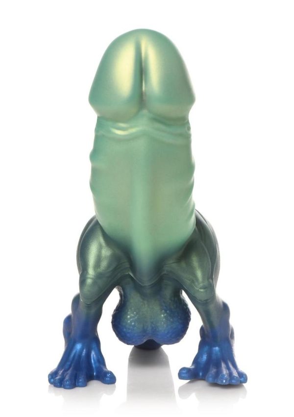 Creature Cocks Jurassic Dock Dinosaur Silicone Dildo - Green/Blue