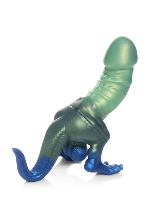 Creature Cocks Jurassic Dock Dinosaur Silicone Dildo - Green/Blue