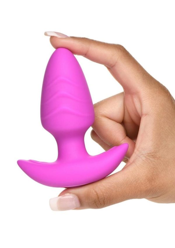 Bang! Rotating Vibrating Rechargeable Silicone Butt Plug with Remote Control - Purple