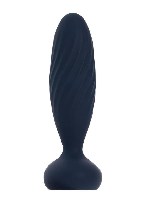 Svakom Jordan Rechargeable Silicone App Control Thrusting Anal Plug - Navy Blue