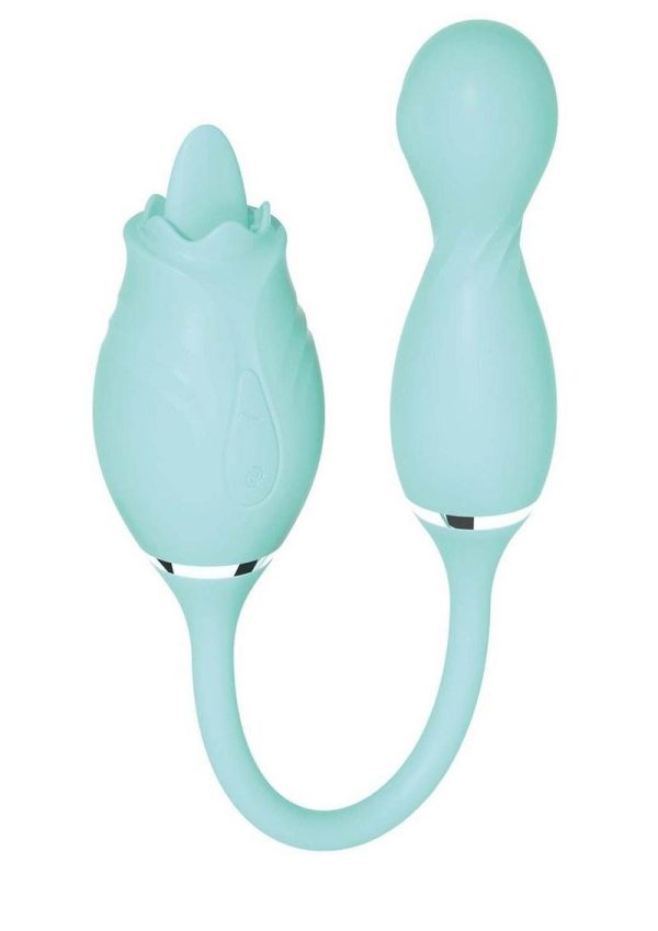 Blaze Exciter Rechargeable Silicone Dual Stimulating Vibrator - Aqua