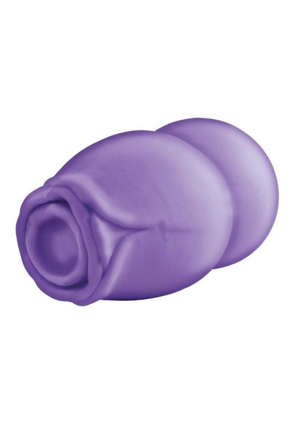 Delite Heated Rose Rechargeable Masturbator - Purple