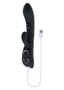 Playboy That`s The Spot Rechargeable Silicone Dual Stimulating Vibrator - Black