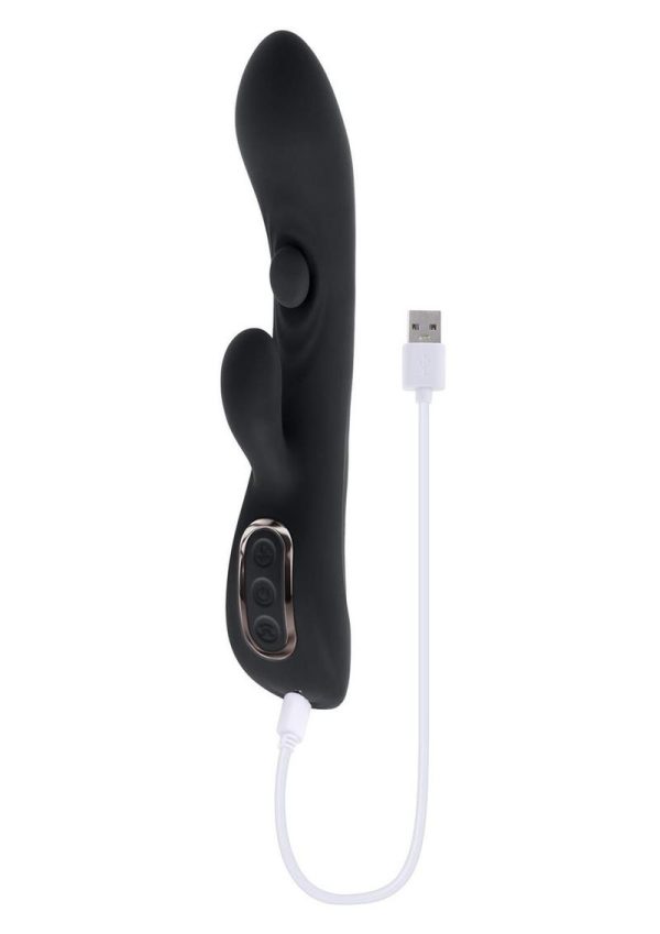 Playboy That`s The Spot Rechargeable Silicone Dual Stimulating Vibrator - Black