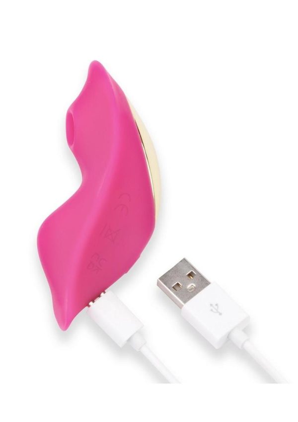 Together Toys Suck n` Go Rechargeable Silicone Clitoral Stimulator with Remote Control - Pink/White