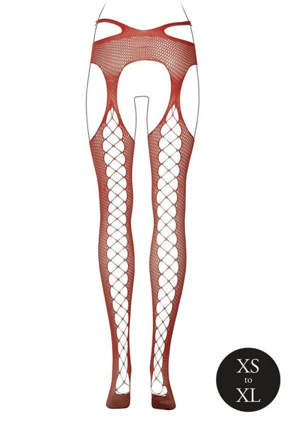 Le Desir Suspender Pantyhose with Strappy Waist - O/S - Sunset Glow Orange