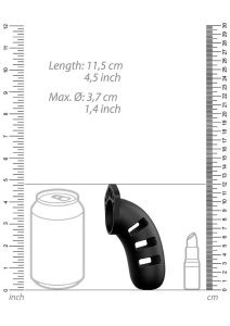 ManCage Model 21 Chastity Cage with Plug 4.5in - Black