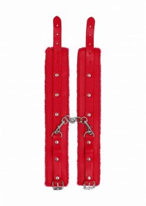 Ouch! Plush Leather Ankle Cuff - Red