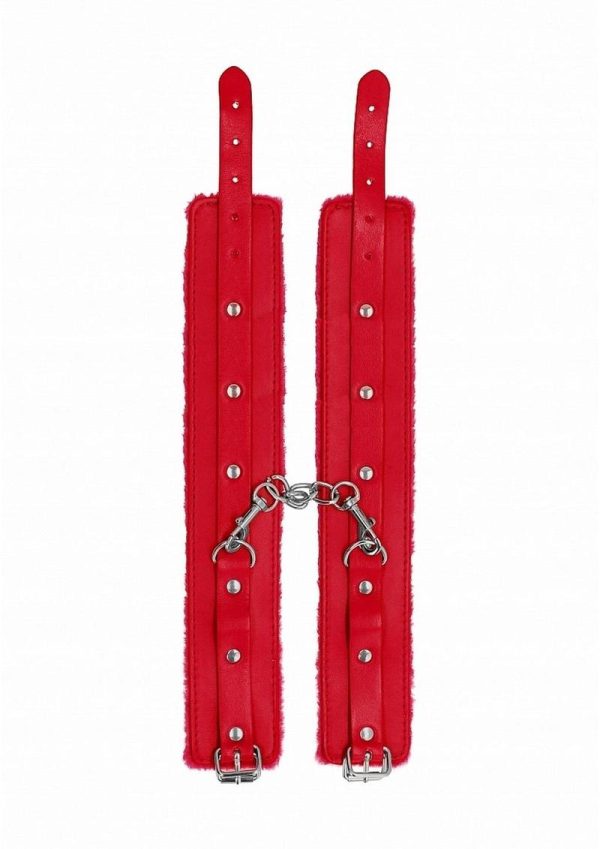 Ouch! Plush Leather Ankle Cuff - Red