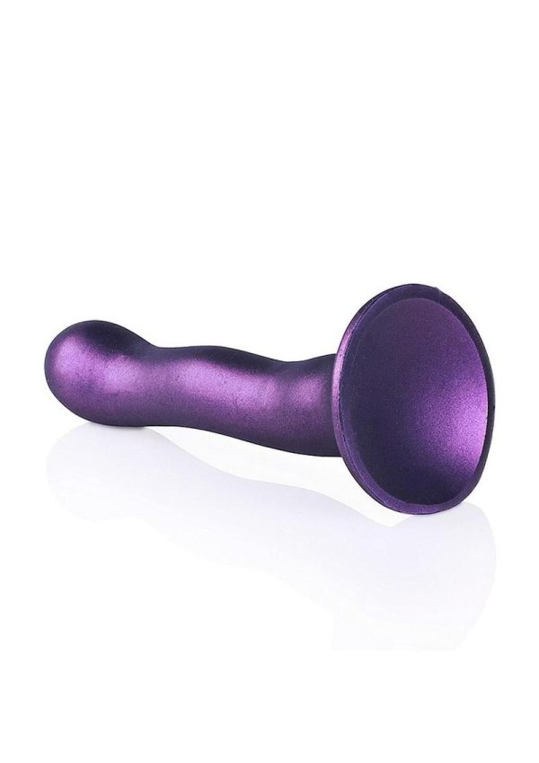 Ouch! Ultra Soft Curvy G-Spot Silicone Dildo 7in - Metallic Purple